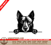 Schipperke Peeking Over Wall -  Dog SVG SVG