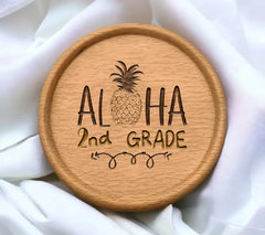 Aloha 2nd Grade Pineapple SVG Cut File - School Teacher Design SVG