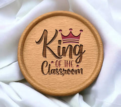 King of the Classroom SVG with Pink Crown - School Teacher Cut File SVG