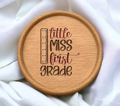 Little Miss First Grade Ruler SVG Cut File - School Sign SVG