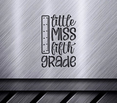 Little Miss Fifth Grade SVG with Ruler - School Sign Design SVG