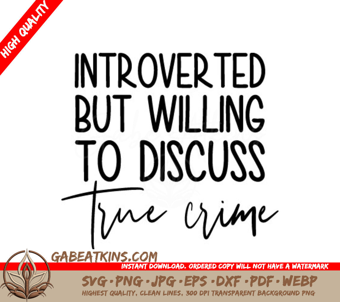 Introverted True Crime SVG SVG