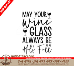 Wine Glass Half Full SVG SVG