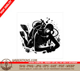 Scuba Diver SVG Silhouette - Vector Illustration SVG