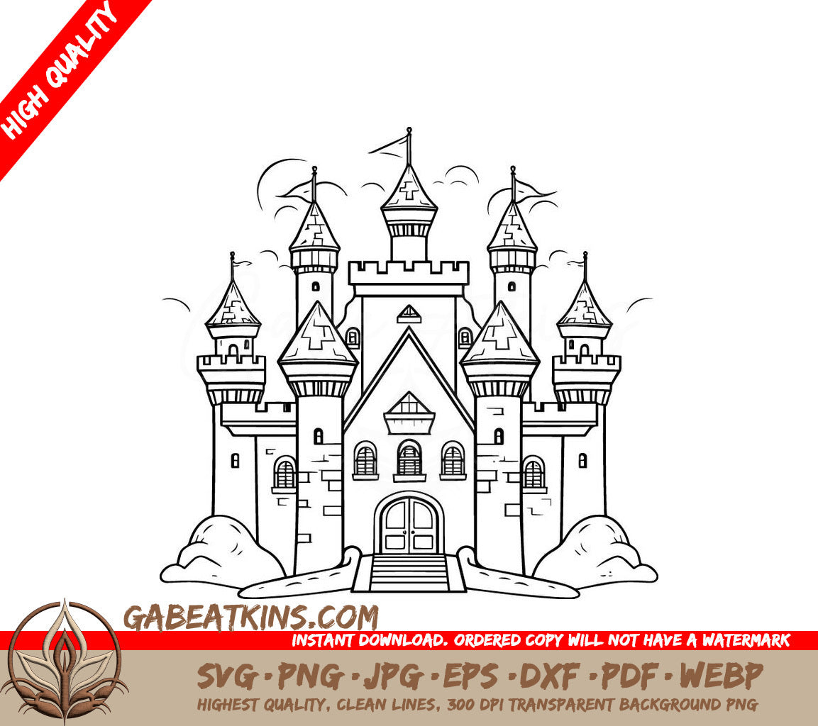 Castle with Flag SVG - Secrets of the Sacred Grove SVG