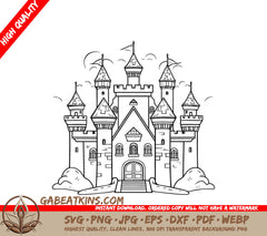 Castle with Flag SVG - Secrets of the Sacred Grove SVG