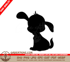 Black Dog Silhouette SVG - Coloring Book Animal Vector Set SVG