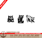 Scary Cat SVG Set 3 Poses SVG