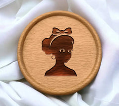 Black Girl Silhouette SVG Shaded Sophistication with Bow SVG