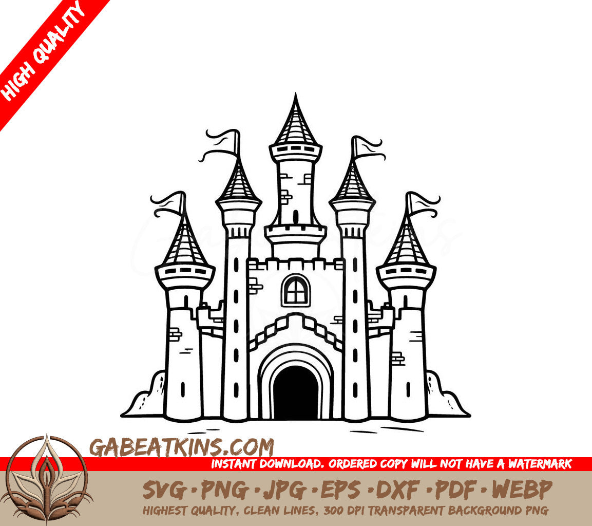 Castle with Flags SVG - Shadows of the Forgotten Lands SVG