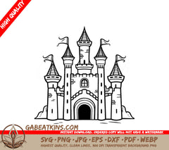 Castle with Flags SVG - Shadows of the Forgotten Lands SVG