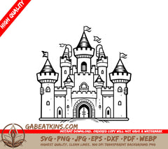 Castle with Flags SVG - Shadows of the Forgotten Temple SVG