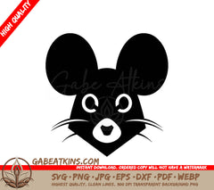 Mouse Face SVG - Shadowy Rodent Illustration SVG