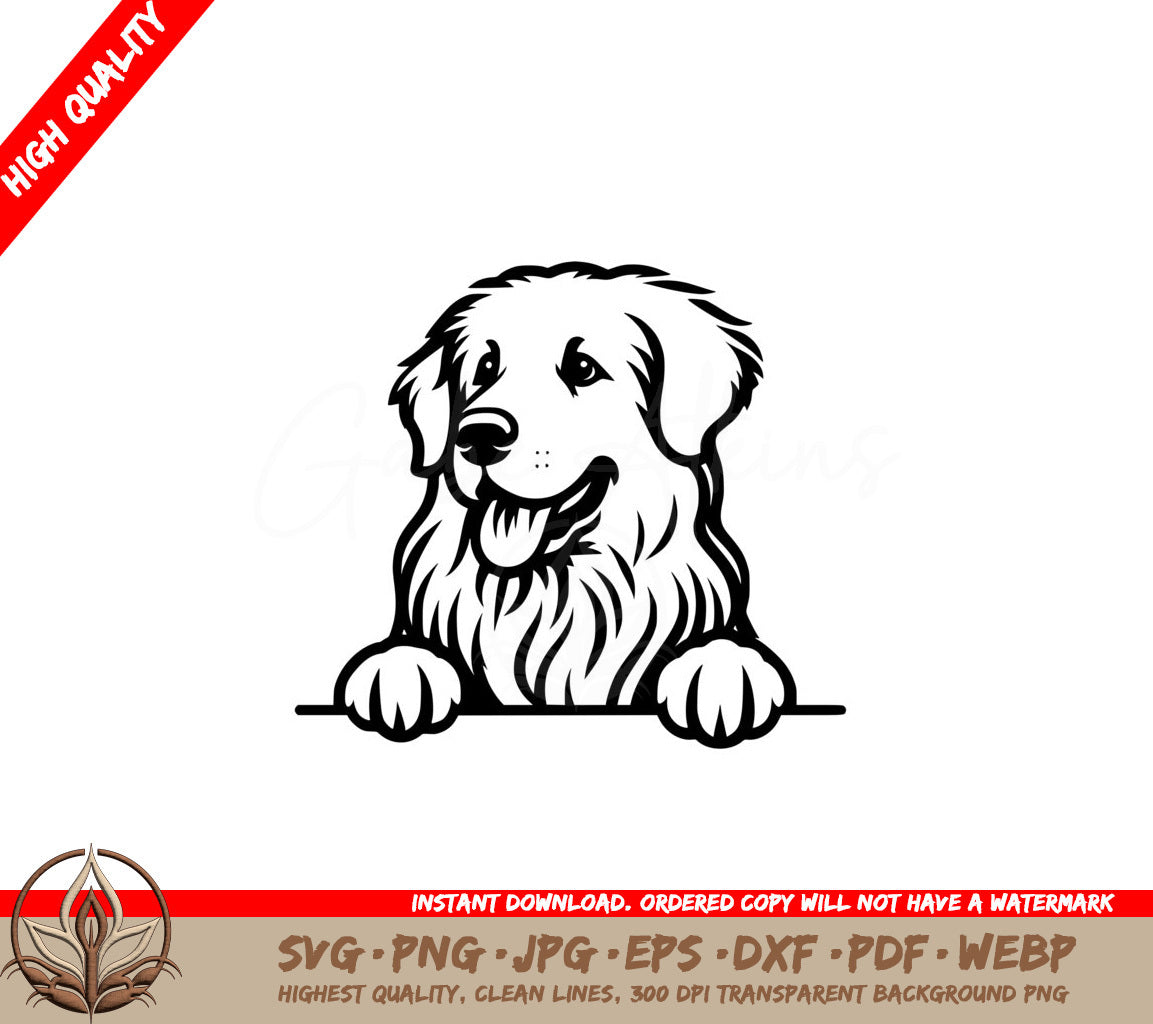 Shaggy Great Pyrenees Peeking SVG