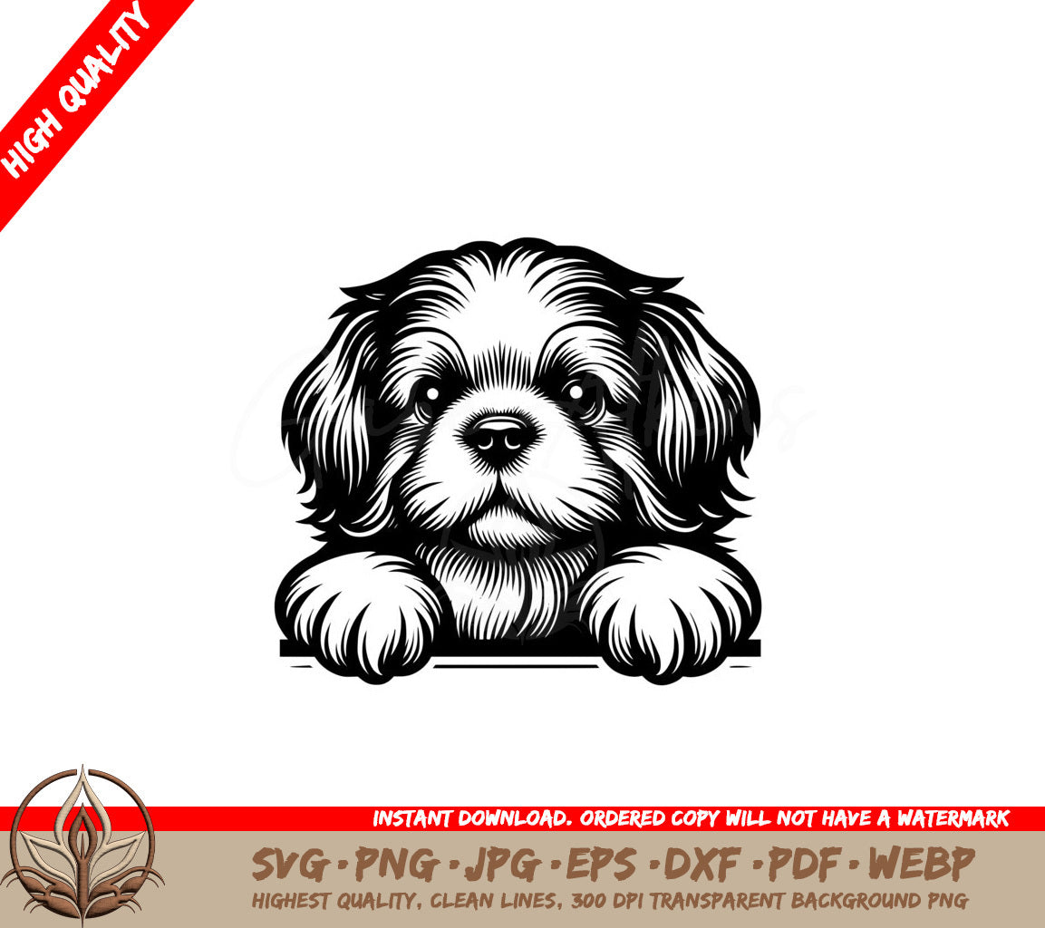 Shaggy Paws Tibetan Spaniel SVG