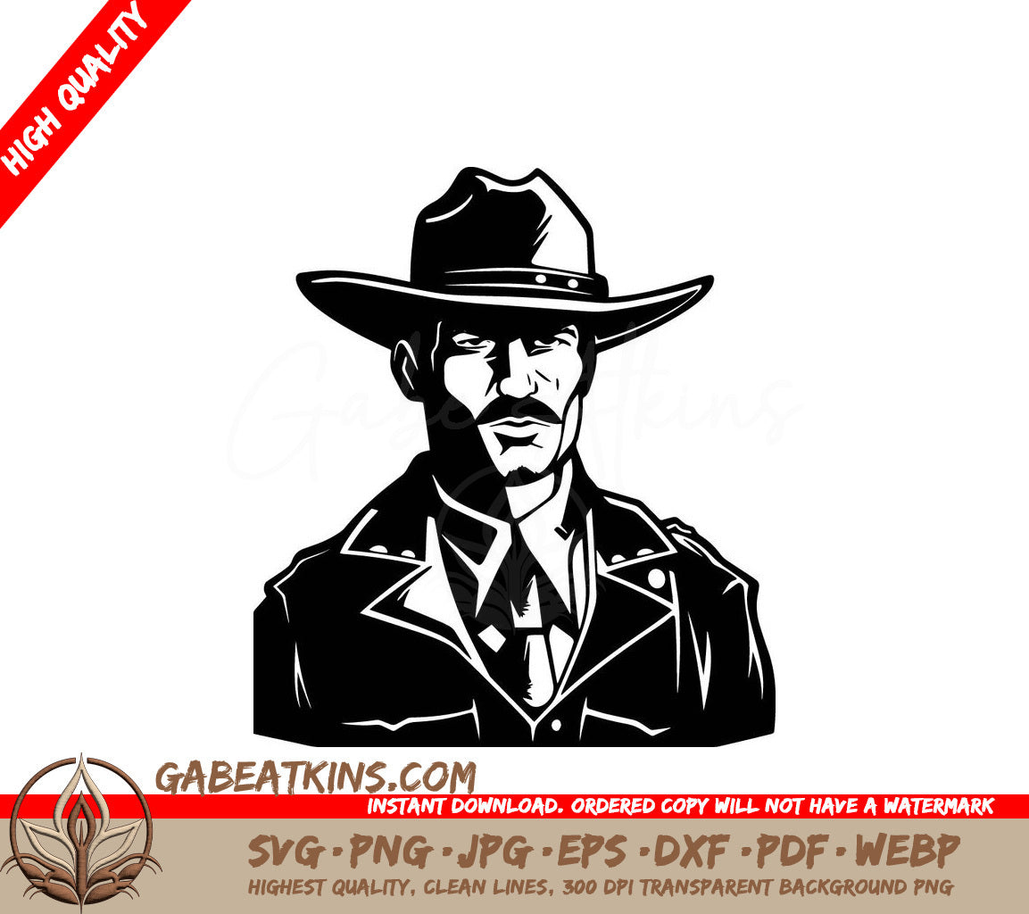 A Man Wearing A Cowboy Hat SVG - Sheriff SVG