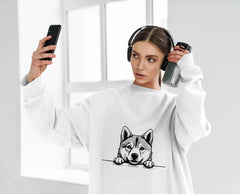 Husky & Shiba Inu Peeking Over Wall SVG SVG