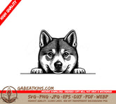 Husky & Shiba Inu Wall Peeking SVG SVG