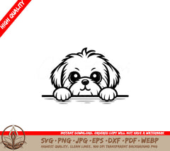 Shih Tzu Peek SVG PNG JPG AI PDF DXF EPS and WebP - Digital Download