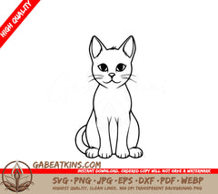 A Cat Sitting Down SVG - Siamese Serenity SVG