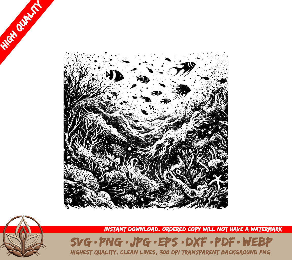 Silent Ocean Ballet SVG PNG JPG AI PDF DXF EPS WebP - Digital Download