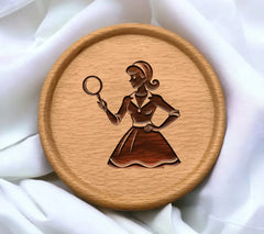 Woman Silhouette Holding Magnifying Glass SVG - Investigation & Search Illustration SVG