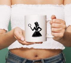 Woman Silhouette Holding Magnifying Glass SVG - Investigation & Search Illustration SVG