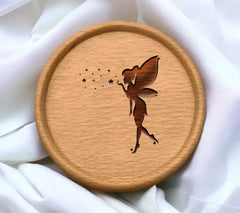 Fairy Silhouette SVG - Cute Star Blowing Fairy Art SVG