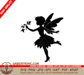 Fairy Silhouette SVG with Flower SVG