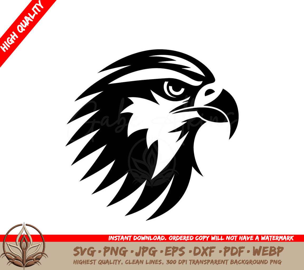 Silhouetted Predator Black Eagle Glyph Skyborne Majesty Eagle Logo Emblem SVG