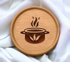 Simmering Pot with Steam SVG - Silhouette Vector Illustration SVG