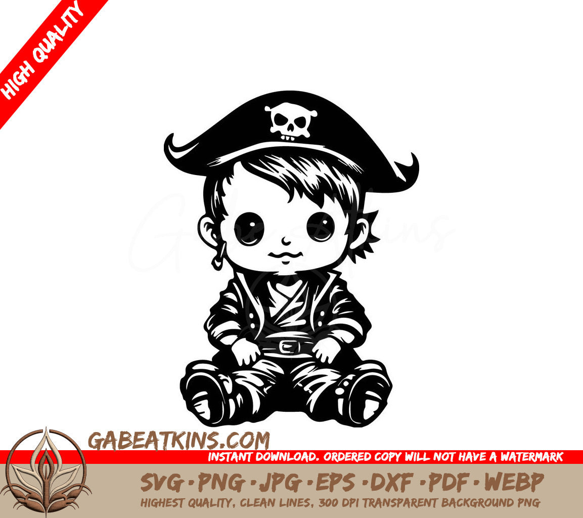Baby Pirate SVG - Simple Vector Design SVG