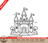 Castle SVG Simple Coloring Book Cover Design SVG