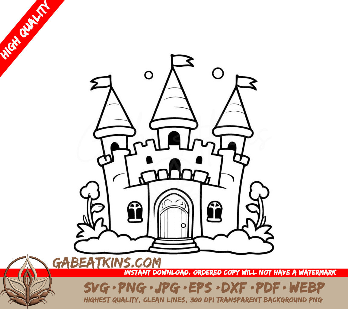 Castle SVG - Simple Toddler Book Illustration SVG