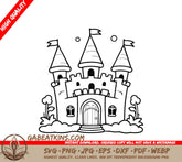 Castle SVG - Simple Toddler Book Illustration SVG