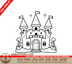 Castle SVG - Simple Toddler Book Illustration SVG