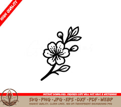 Simple Cherry Blossom Digital Design SVG
