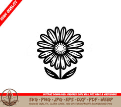 Simple Daisy SVG PNG JPG AI PDF DXF EPS WebP - Digital Download