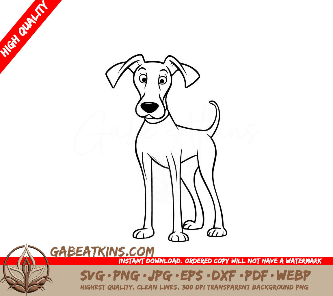A Dog With Big Ears SVG - Simple Doggie SVG