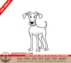 A Dog With Big Ears SVG - Simple Doggie SVG