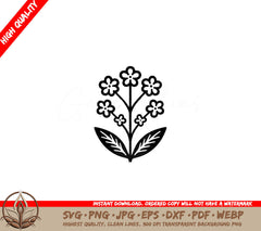 Simple Forget-Me-Not Flowers SVG PNG JPG AI PDF DXF EPS WebP - Digital Download