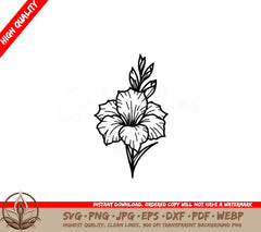 Simple Gladiolus Blossom SVG PNG JPG AI PDF DXF EPS WebP Digital Cut File