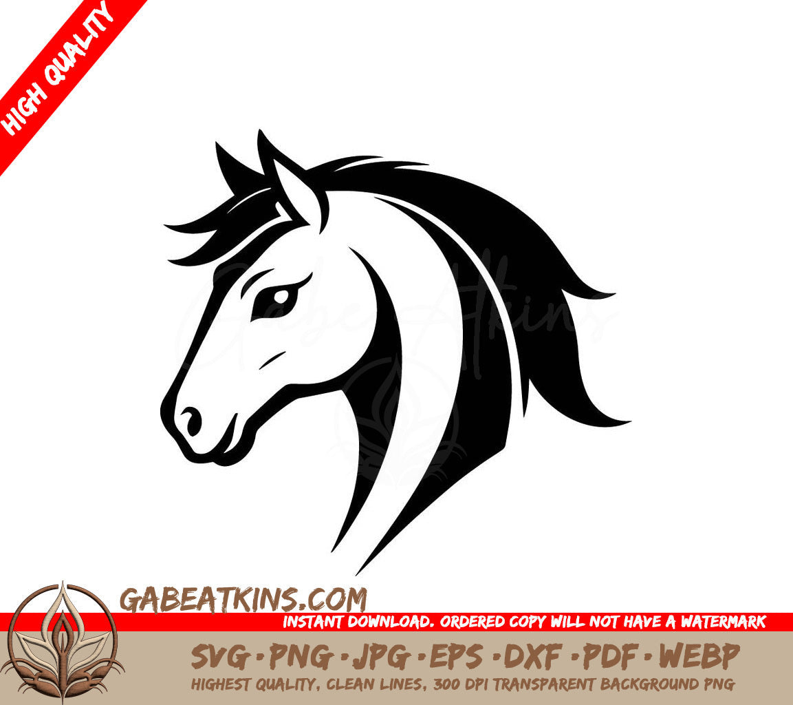A Horses Head SVG - Simple Horse Mascot Logo Design SVG