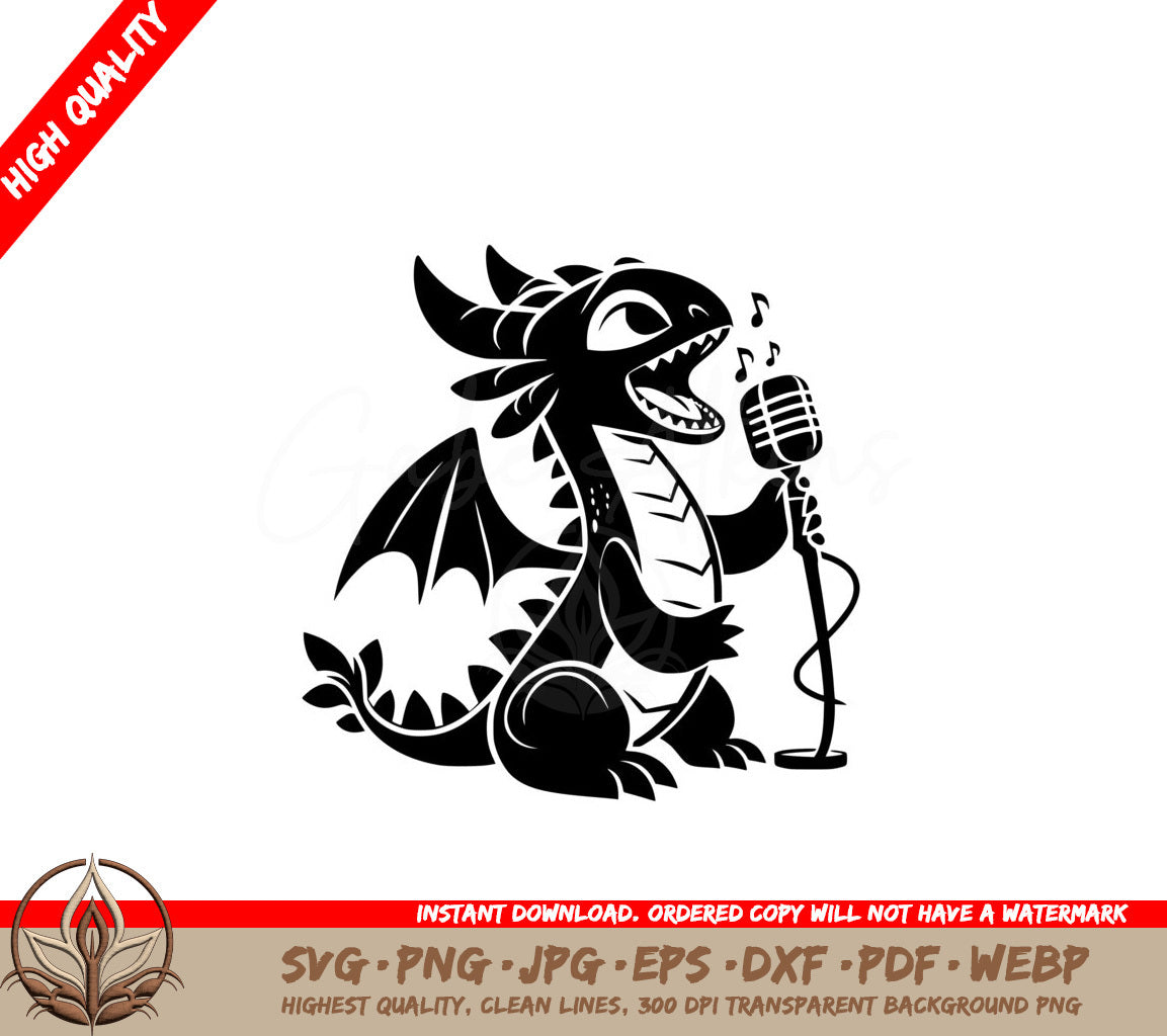 Singing Dragon Star SVG Cut File Cuttable Designs for Cricut Silhouette More