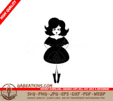 Plus Size Woman in Black Dress -  Drawing SVG SVG