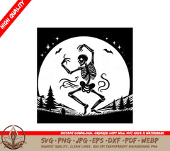 Skeleton Moonlight Dance SVG