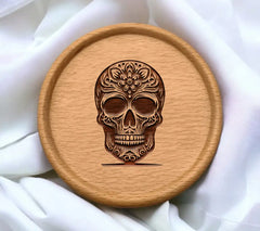 Floral Skull SVG - Silhouette Vector Design SVG