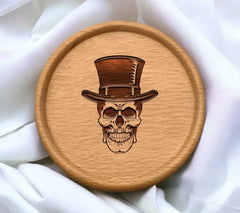 Skull Wearing Top Hat SVG - Vector Illustration SVG