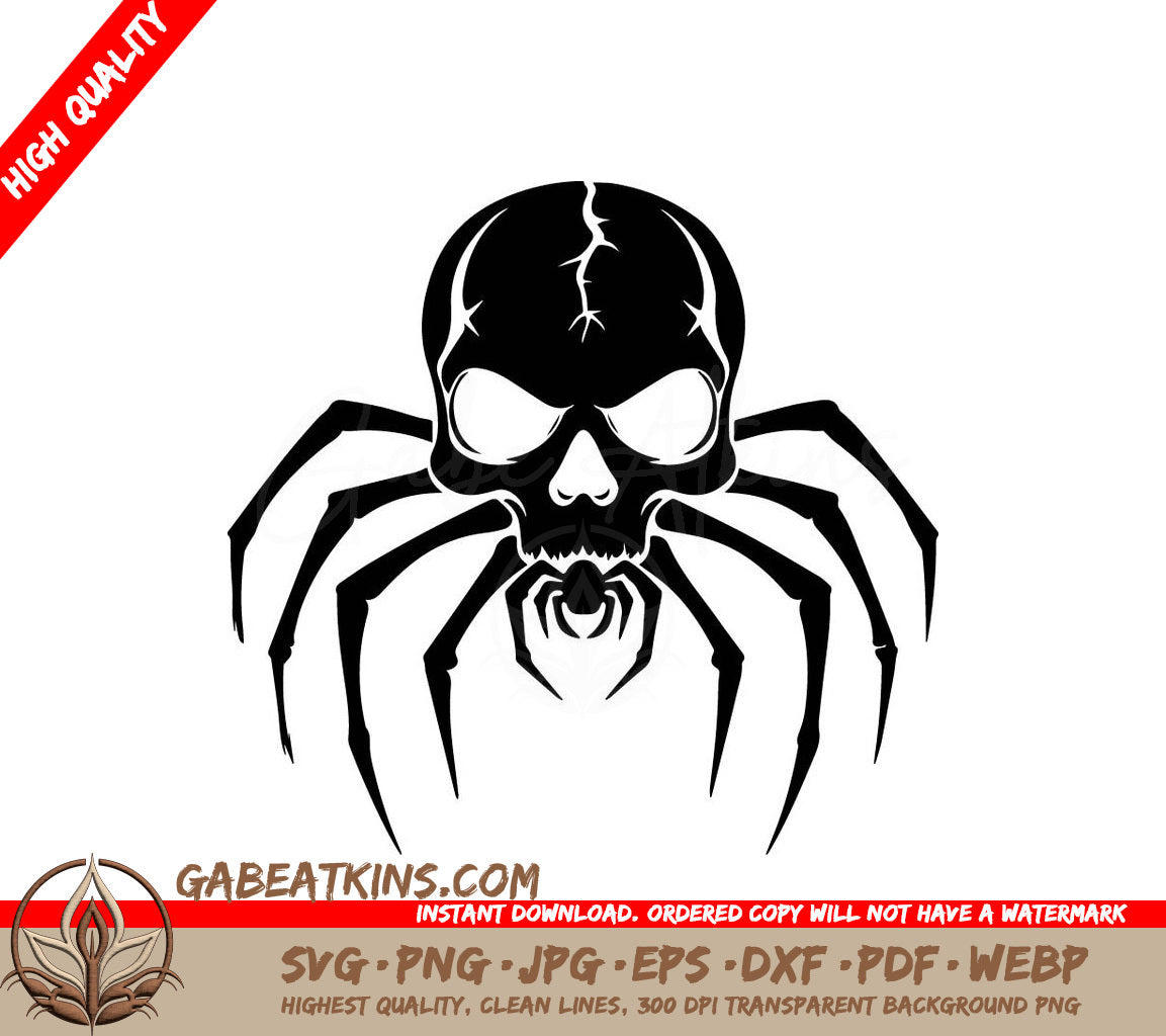 Spider Skull SVG - Gothic Illustration SVG