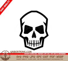 Minimalist Skull SVG - Flat Design Teeth Illustration SVG